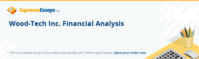 Wood-Tech Inc. Financial Analysis